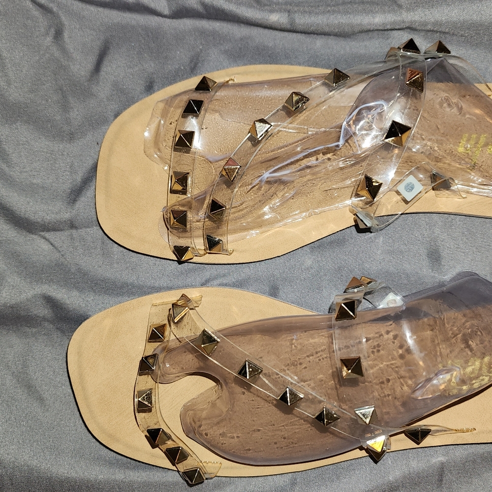 SHEIN clear sandals with studs